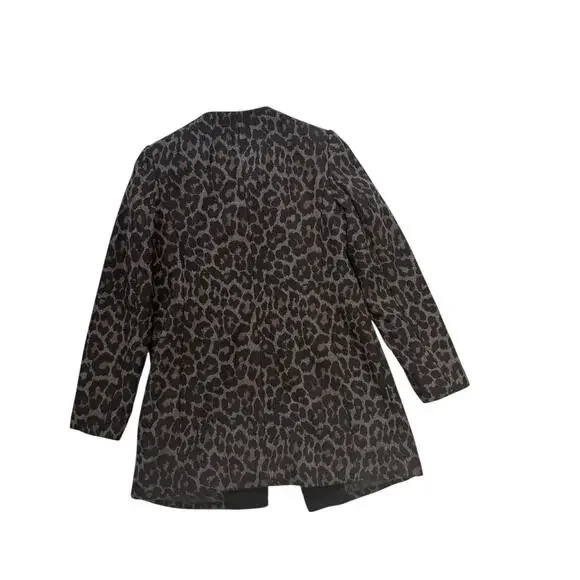 Betsey Johnson Wool Blend Coat Leopard Print Bow Neckline XS Glam - Picture 2 of 12